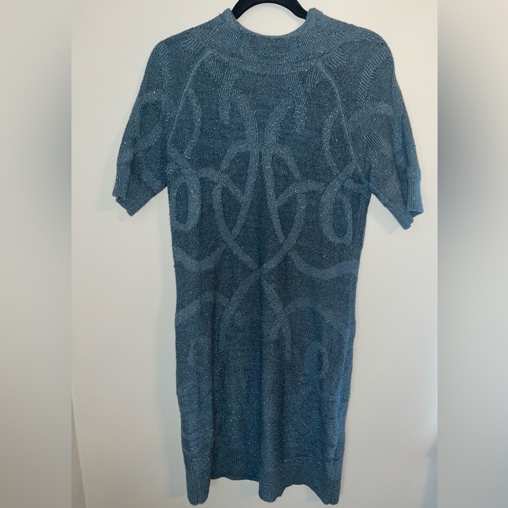 Simply Vera Vera Wang Shimmering Blue Sweater Dress Size M